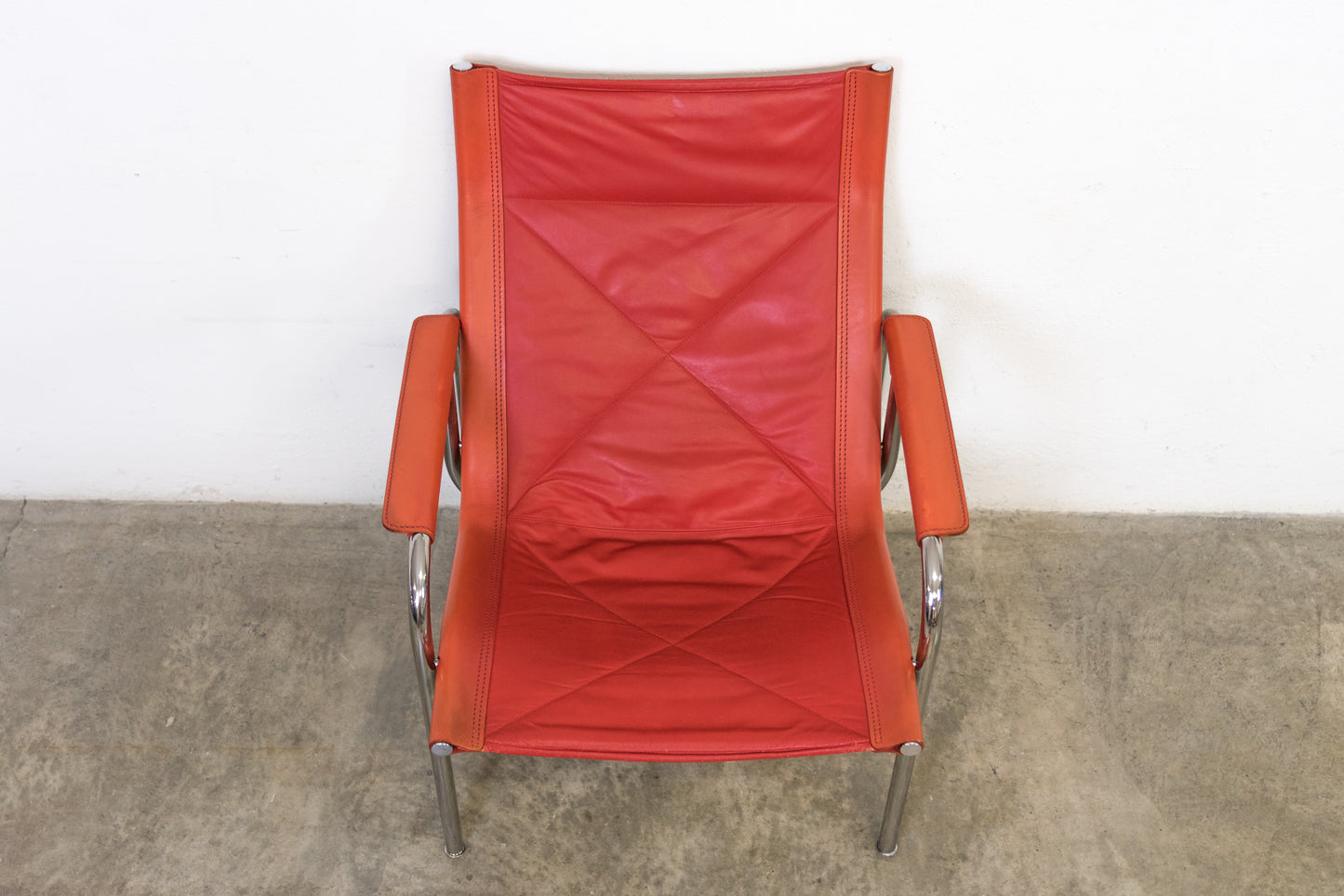 Strässle Sessel Hans Eichenberger Leder Rot