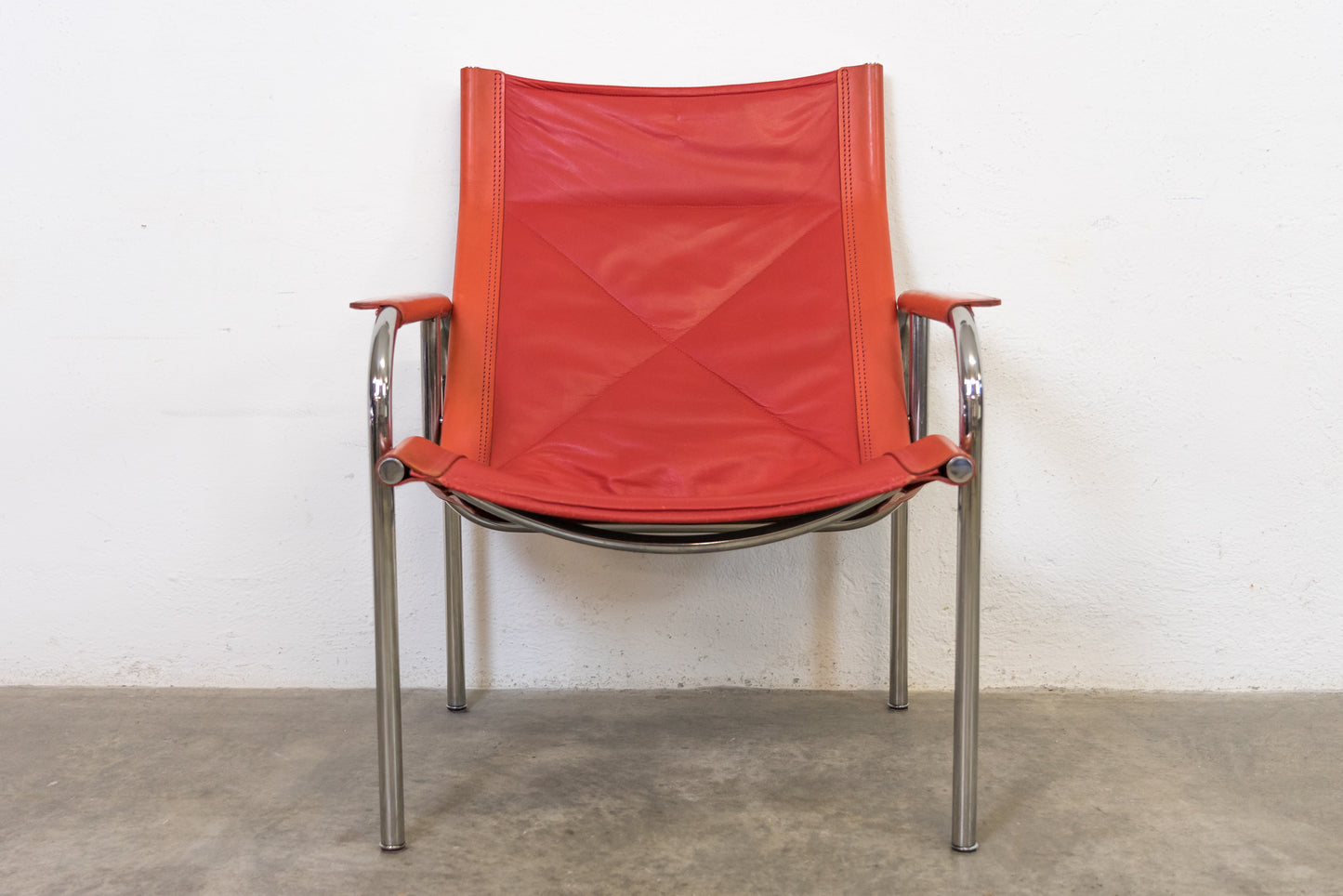 Strässle Sessel Hans Eichenberger Leder Rot