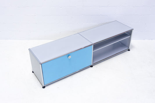 USM Haller Lowboard Mattsilber Blau Nr. 1