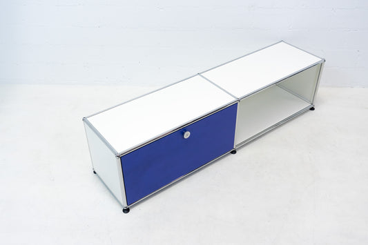 USM Haller Lowboard Reinweiss-Blau Nr. 8