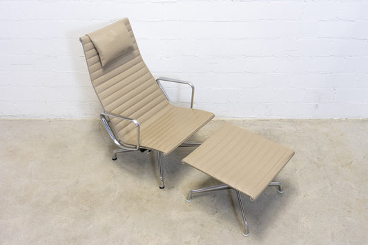 Vitra Eames Aluminium Chair EA 124 mit Hocker Nr. 2