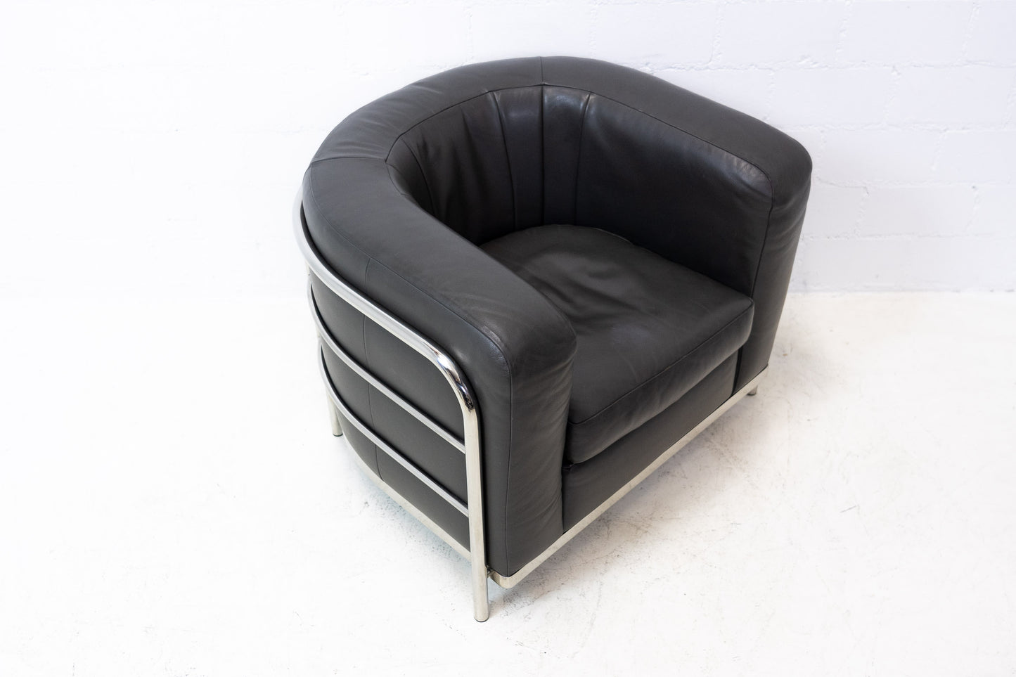 Zanotta Onda Sessel Leder Grau