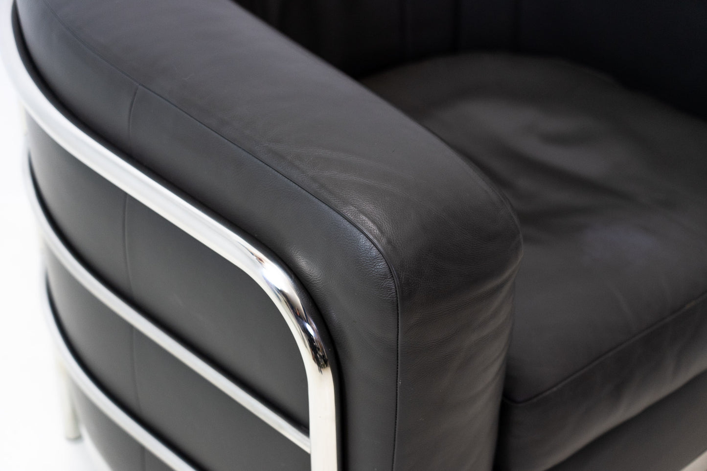 Zanotta Onda Sessel Leder Grau