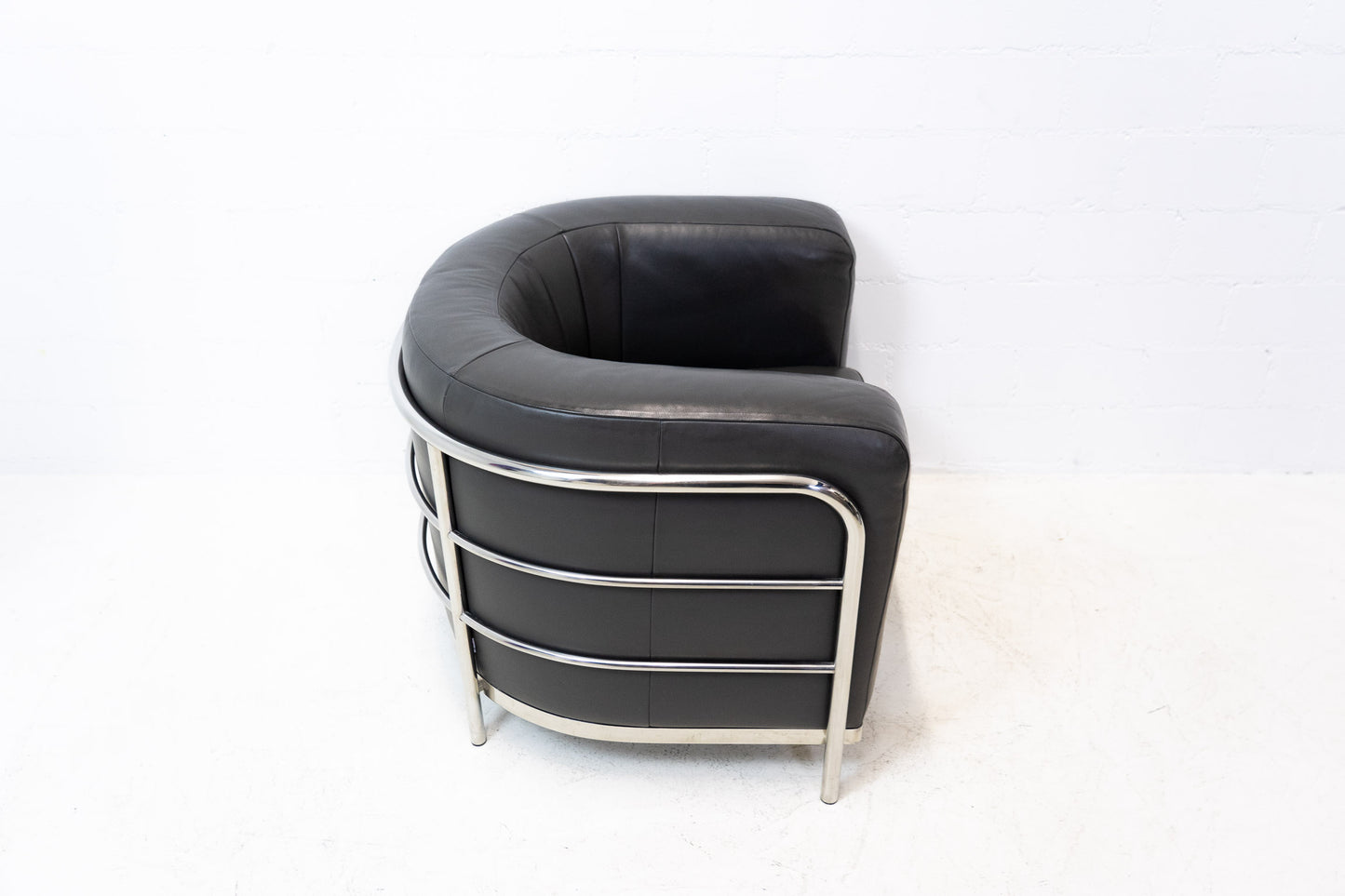Zanotta Onda Sessel Leder Grau