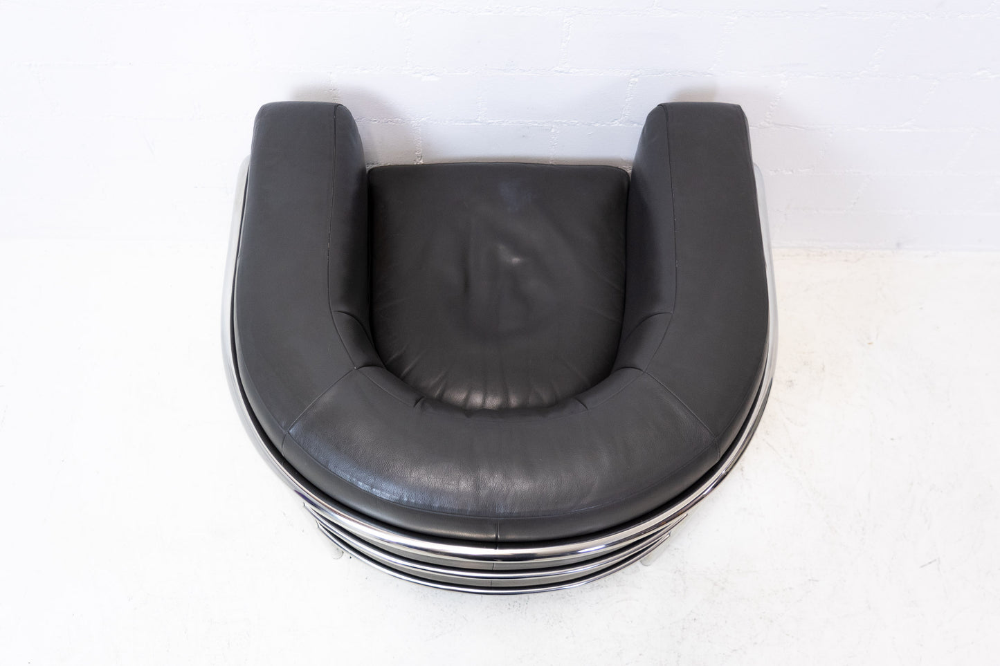 Zanotta Onda Sessel Leder Grau
