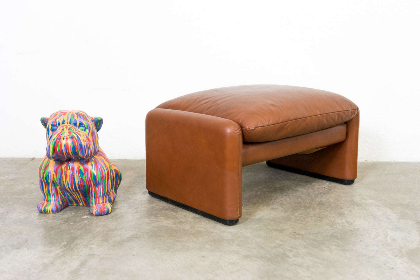 Hocker Leder Vintage
