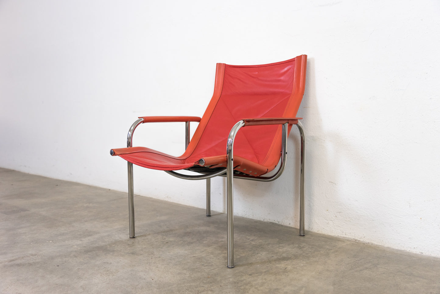 Strässle Sessel Hans Eichenberger Leder Rot