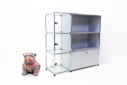 USM Haller Vitrine Glas Mattsilber Nr. 4