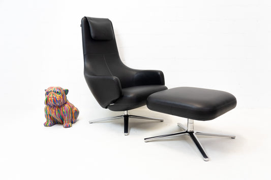 Vitra Repos Sessel & Ottoman Leder