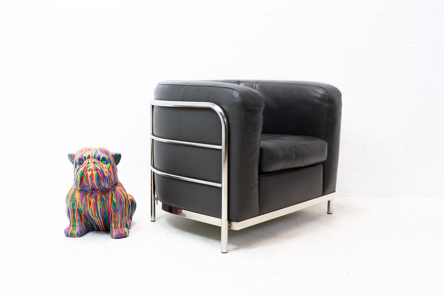 Zanotta Onda Sessel Leder Grau