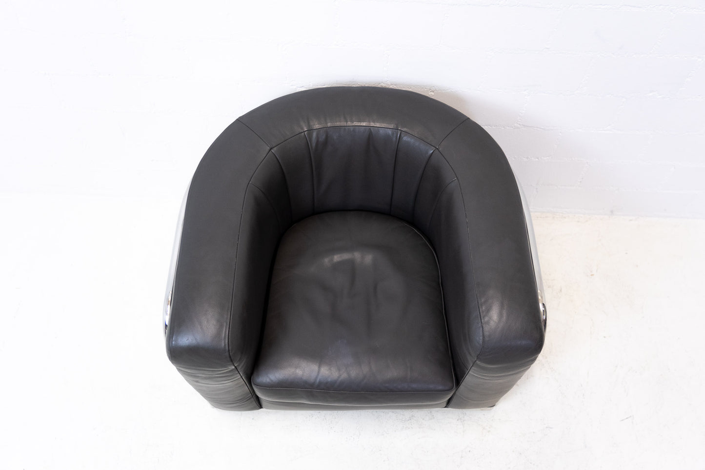 Zanotta Onda Sessel Leder Grau
