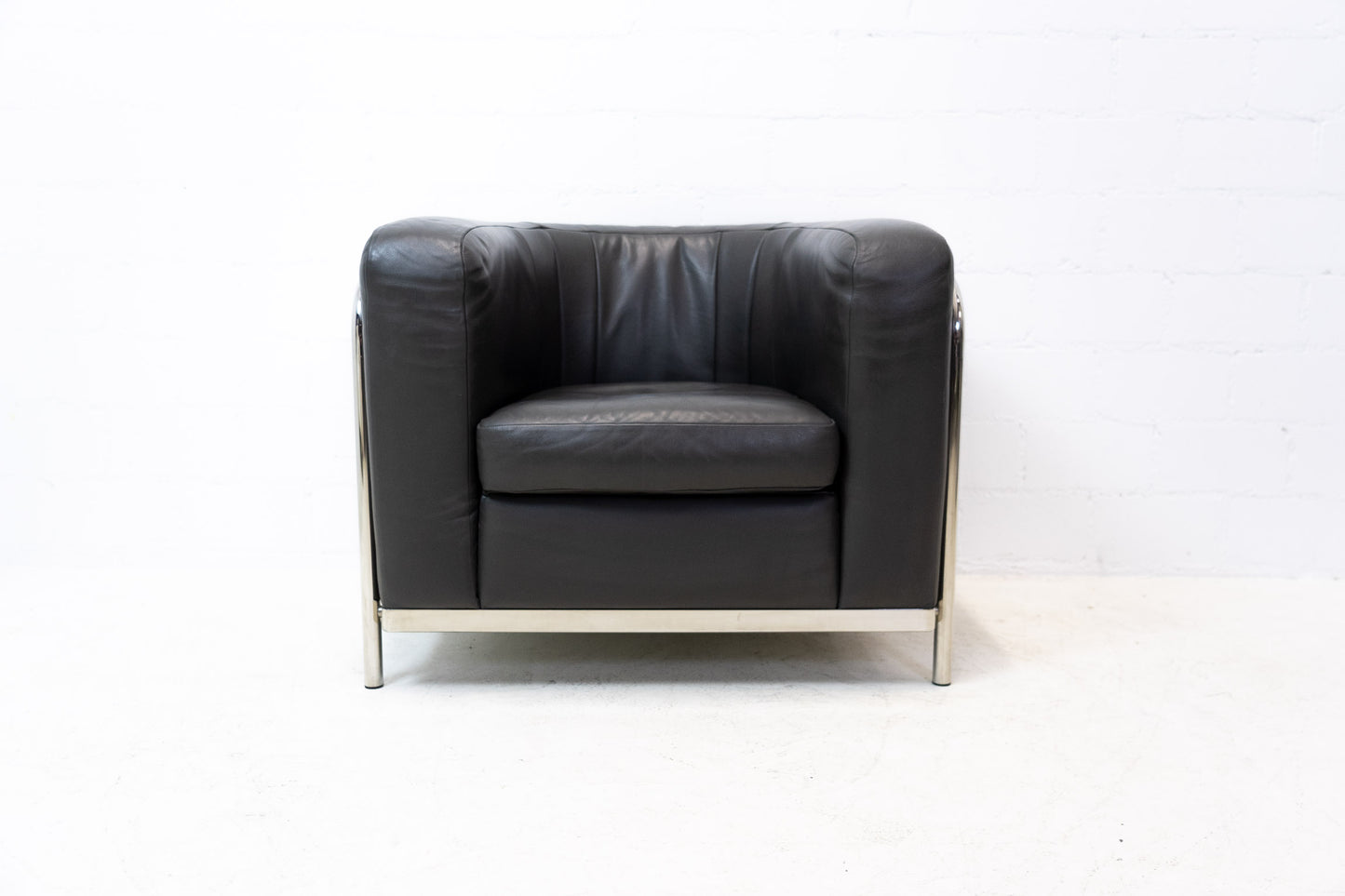 Zanotta Onda Sessel Leder Grau