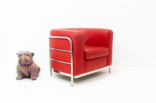 Zanotta Onda Sessel Leder Rot