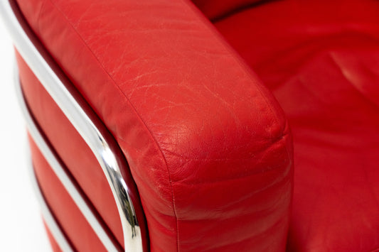 Zanotta Onda Sessel Leder Rot
