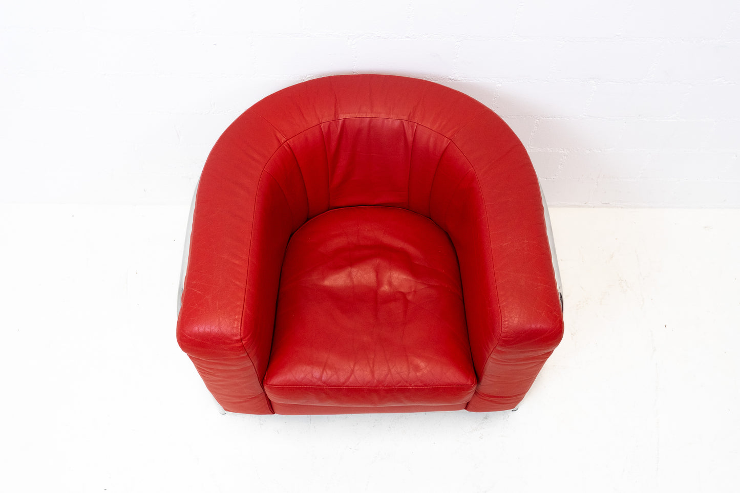 Zanotta Onda Sessel Leder Rot