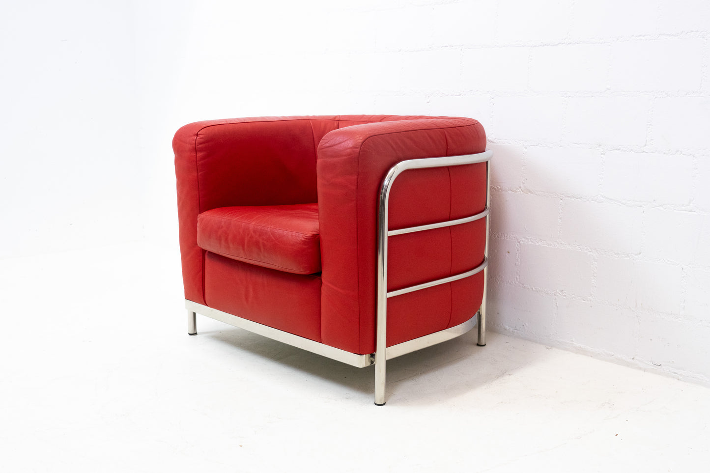 Zanotta Onda Sessel Leder Rot