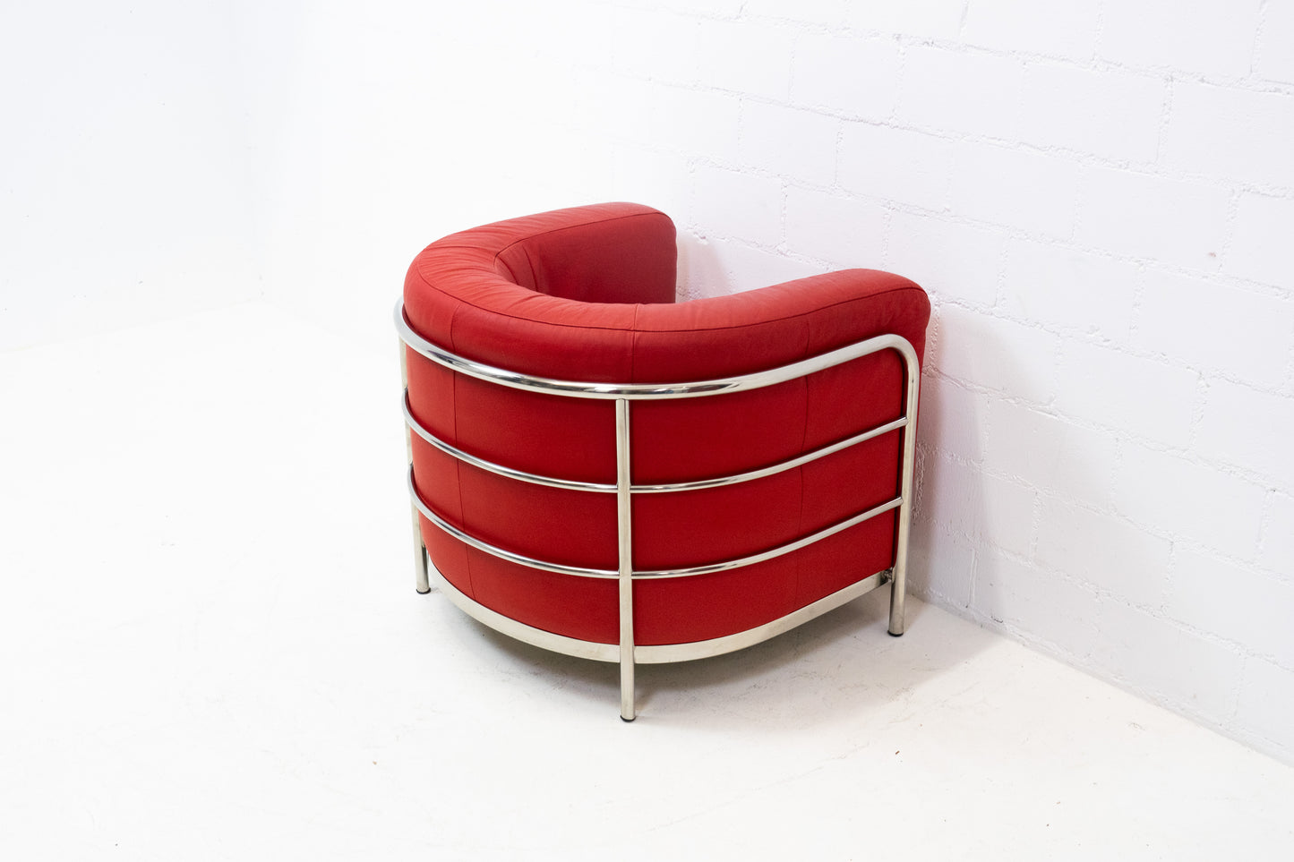 Zanotta Onda Sessel Leder Rot